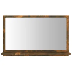 Dorlene Framed Wall Mounted Bathroom Mirror Smoked Oak / 80 cm