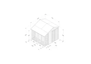 4LIFE Apex Shed 6x8 - Double Door - 2 Windows -  With Lean-To