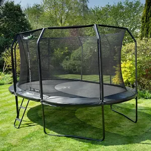 12ft x 8ft JumpPRO™ Xcel Black Oval Trampoline with Enclosure