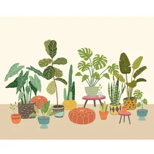 Origin Murals Houseplant Pots Natural Matt Smooth Paste the Wall Mural 300cm Wide X 240cm High