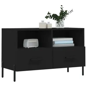 Berkfield TV Cabinet Black 80x36x50 cm Engineered Wood