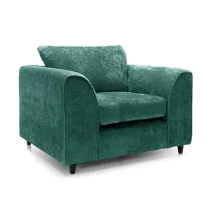 Monaco Chenille Fabric Single Seater Armchair Teal