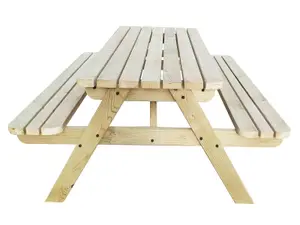 Fortem Rounded Pub Style Picnic Table Benches Set (8ft, Natural finish)