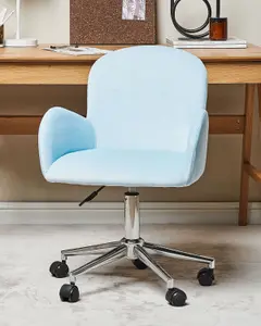 Desk Chair Velvet Light Blue PRIDDY