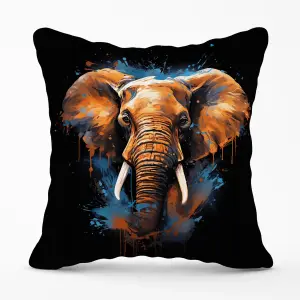 Splashart Elephant Blue Cushions 60cm x 60cm