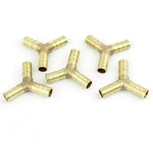 6 mm Brass Y Type 3 Way Hose Joiner Barbed Splitter Connector Air Fuel Water Pipe Tubing