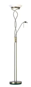 Luminosa Monaco Mother and Child Floor Lamp Antique Brass, Opal Glass, G9