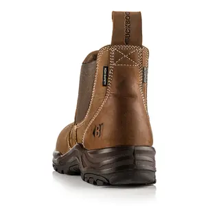 Buckbootz Dealerz brown leather lightweight waterproof non-safety dealer boot