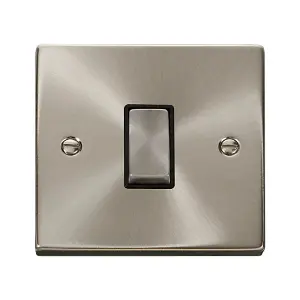 Click Scolmore Deco Plate Switch 1 Gang 2 Way 10A Satin Chrome - VPSC411BK