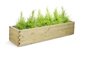 Primrose Pine Raised Flower Bed Planed Trough Planter - Treated Durable Pine & Responsibly Sourced Timber 180cm