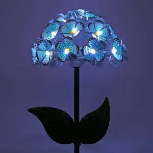 26 LED Hydrangea Garden Stake Lights - Flower Decorative Lighting - Solar Powered - Waterproof - Rechargeable - Easy To Install