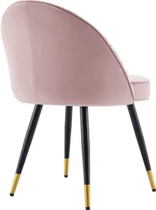 Miyae Set Of 2 Pleated Pale Pink Velvet Upholstered Dining Chairs - Dining Room Chairs - Dining Table Chairs - Daals - Dining Chairs