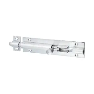 Timco - Straight Barrel Bolt - Satin Chrome (Size 100 x 25mm - 1 Each)