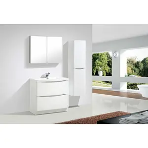 Stanhope 900mm Single Bathroom Vanity with Semi-Recessed Resin Basin Gloss White