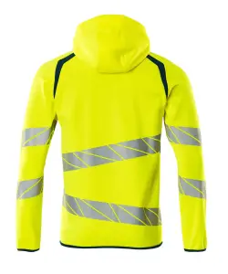 Mascot Accelerate Safe Hoodie with Zipper (Hi-Vis Yellow/Dark Petroleum)  (X Small)