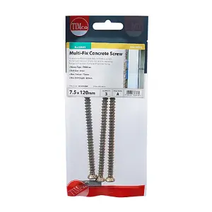 Timco - Concrete Screws - TX - Flat Countersunk - Yellow (Size 7.5 x 120 - 3 Pieces)