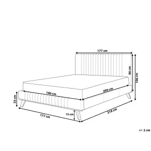 Chenille EU King Size Bed Beige TALENCE