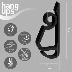 Hang Ups 25  Black Plastic Gutter Hooks Outdoor Shingle Light Hook Clips