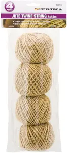 4pc Jute Twine Twisted String Natural Cotton Rope 4 X 48m Craft Garden Household