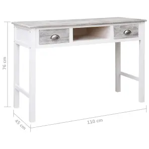 Berkfield Writing Desk Grey 110x45x76 cm Wood