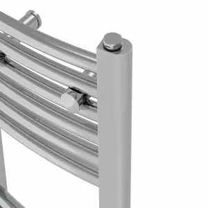 Right Radiators Prefilled Electric Curved Heated Towel Rail Bathroom Ladder Warmer Rads - Chrome 1800x600 mm