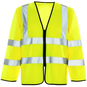 Hi-Vis Long Zipped Yellow Vest - 2Xlarge