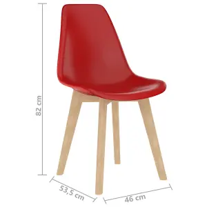 Berkfield Dining Chairs 2 pcs Red Plastic