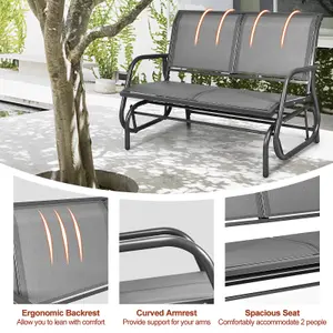 Costway Outdoor Swing Glider Chair 2-Person Patio Garden Rocking Swing Bench Loveseat