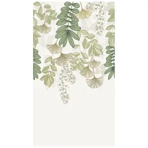 Cascading Sprigs 3 lane Repeatable Wallpaper Mural, Green