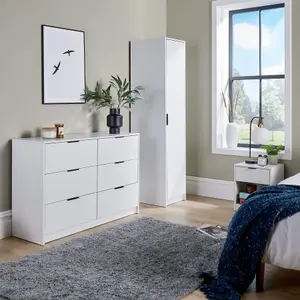 Home Source Phoenix 1 Door Wardrobe White