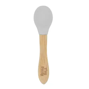 Tiny Dining - Children's Bamboo Silicone Tip Spoon - Grey