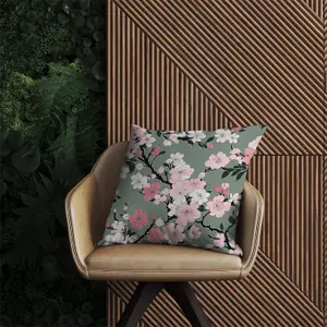 Pink Floral Abstract Pattern Outdoor Cushion 60cm x 60cm