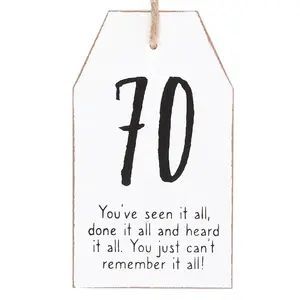 Something Different Milestone 70th Hanging Sign Black/White (One Size)