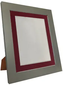 Metro Dark Grey Frame with Red Mount for Image Size 4 x 3 Inch