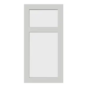 Tydeman Matt grey Shaker Glazed Dresser door & drawer front Cabinet door (W)500mm (H)1287mm (T)20mm