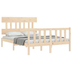 Berkfield Bed Frame with Headboard 140x200 cm Solid Wood