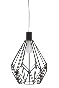 Interiors by Premier Wyra Black Finish Frame Pendant light