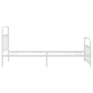 Berkfield Metal Bed Frame with Headboard and Footboard White 100x200 cm