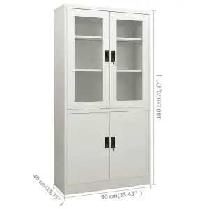 Berkfield Office Cabinet Light Grey 90x40x180 cm Steel