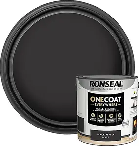 Ronseal One Coat Evrywhere Matt Paint 2.5L  Black Pepper