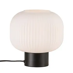 Nordlux Milford Indoor Living Dining Bedroom Table Light In Opal/Black (Diam) 20cm