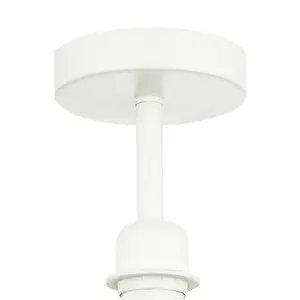 Traditional Matt White Ceiling Light Fitting for Industrial Style Light Bulbs