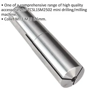 6mm Collet MT3-M12 - Suitable for ys08796 Mini Drilling & Milling Machine