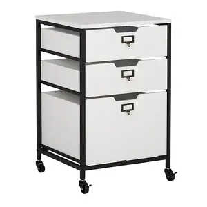 3 Drawer Mobile Storage Organizer In Charcoal / White