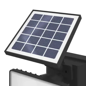 GoodHome Black Solar-powered Cool white Integrated LED Floodlight 400lm