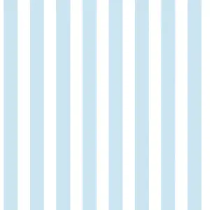 Galerie Tiny Tots 2 Sky Blue Regency Stripe Smooth Wallpaper