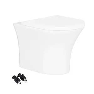 Bubly Bathrooms™ Rimless Wall Hung Toilet & Soft Close Seat with 1.10m Concealed WC Cistern Frame - Chrome Plate