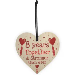 8th Anniversary Gift Wood Heart Perfect Gift For Husband And Wife Him Her Keepsake