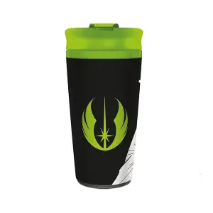 Star Wars Feel The Force Yoda Metal Travel Mug Black/White/Green (One Size)