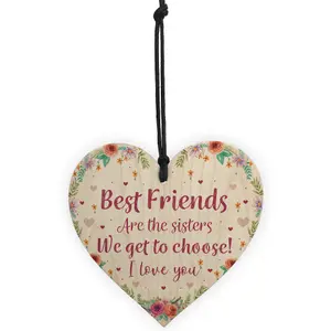 Red Ocean Best FRIEND Sister Gifts Wooden Heart Birthday Christmas Gift Friendship Plaque